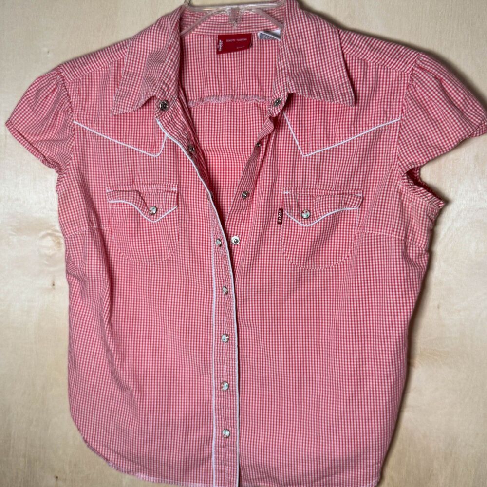 Levi's Red Gingham Button-Down Western Shirt